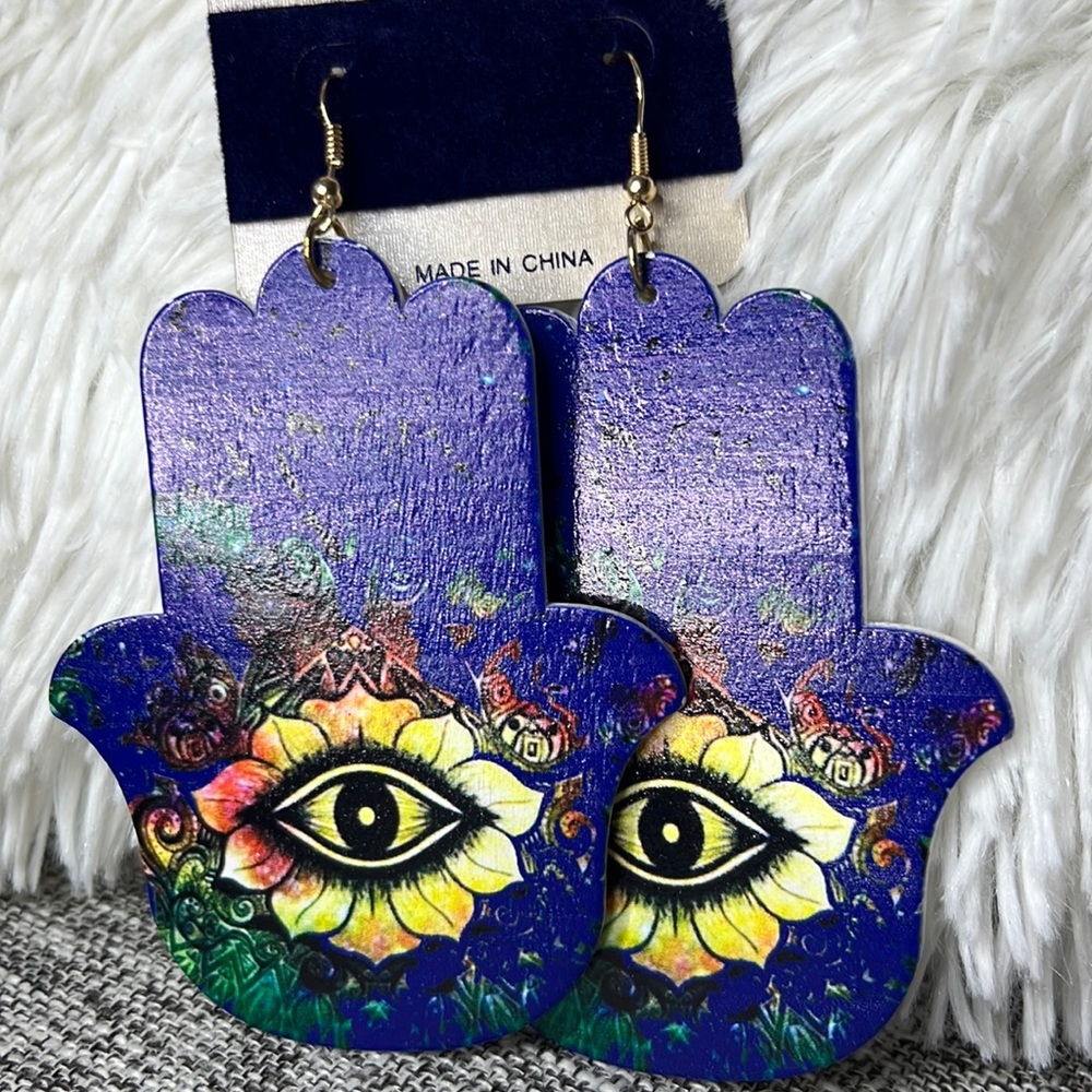 Evil eye earrings